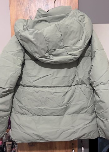 Gri Midi Kadın Kışlık Düğmeli Mont - Görsel 3