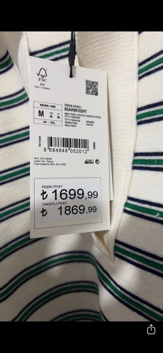 Çizgili V Yaka Uzun Kollu Kadın Kazak - Görsel 2