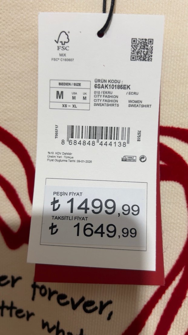 Kadın Beyaz Pamuklu Renkli Baskılı Sweatshirt - Görsel 2