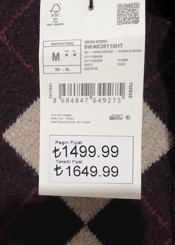 Bordo Ekoseli Örgü Süveter - Görsel 2