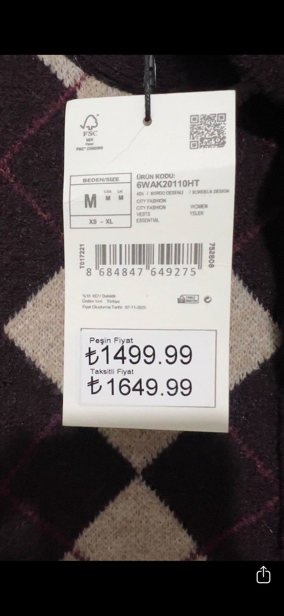 Bordo Ekoseli Örgü Süveter - Görsel 2