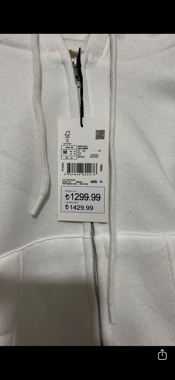 Beyaz Fermuarlı Kadın Sweatshirt - Görsel 3