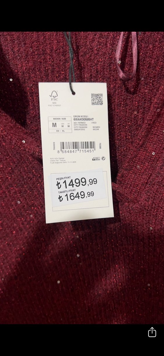 Bordo Örgü Mini Yün Kazak - Görsel 2