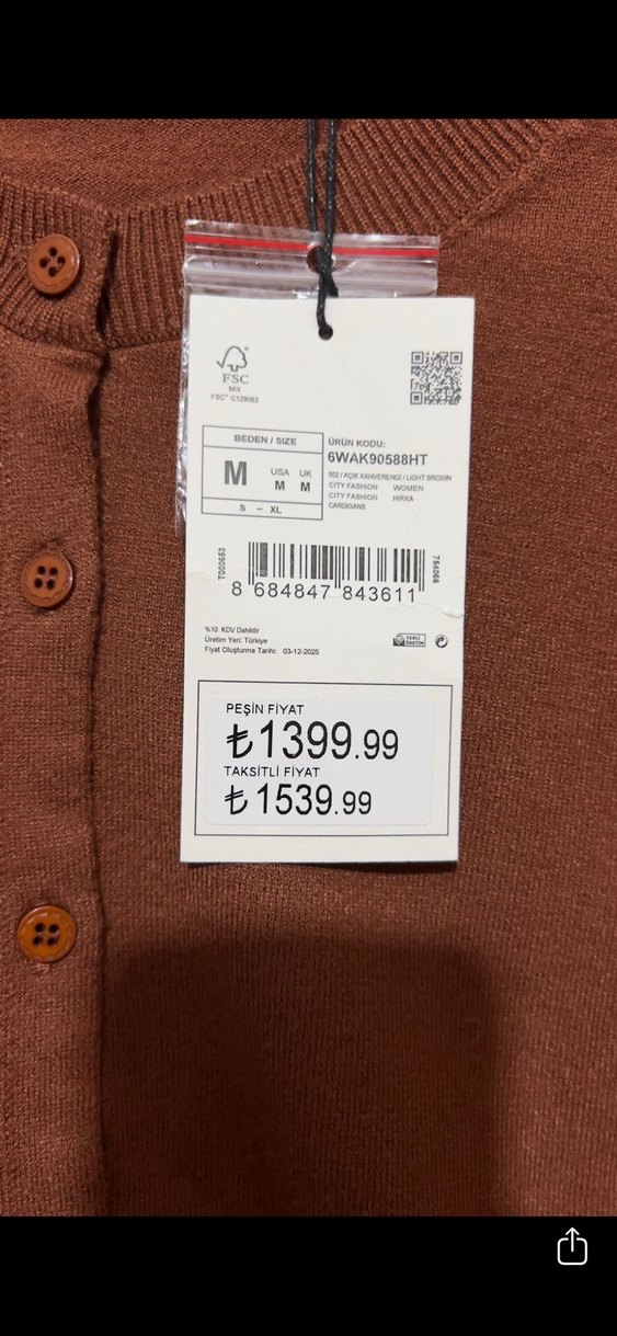Düğmeli Kahverengi Midi Hırka - Görsel 2