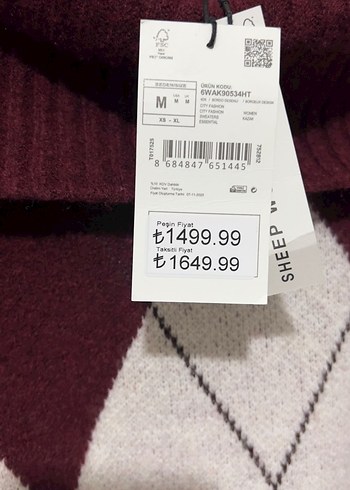 Bordo Gri Desenli Boğazlı Triko Kazak - Görsel 2