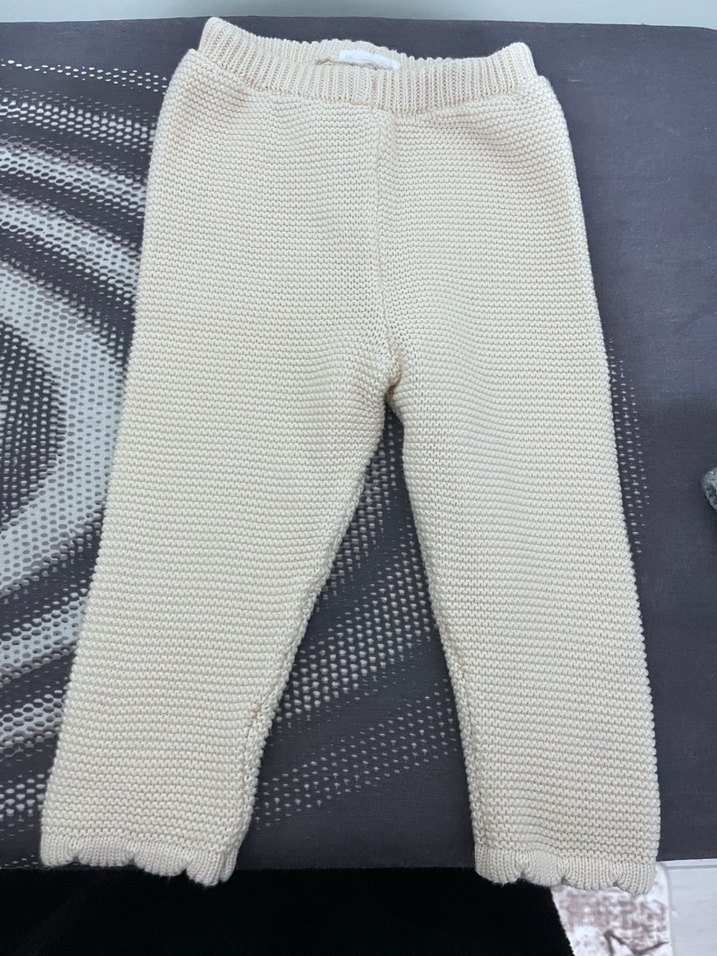 Kız Bebek Krem Triko Örgü Takım - Görsel 4