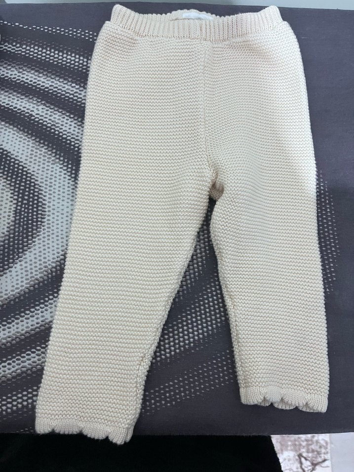 Kız Bebek Krem Triko Örgü Takım - Görsel 5