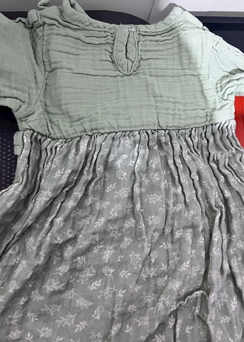 Kız Çocuk Nakışlı Keten Elbise - Görsel 5