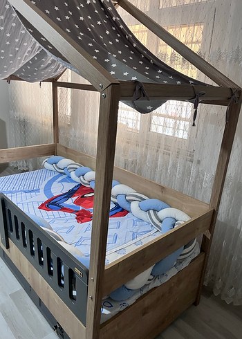 Mavi ve Gri Çocuk Yatak Koruyucu - Görsel 5