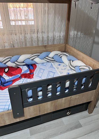 Mavi ve Gri Çocuk Yatak Koruyucu - Görsel 4