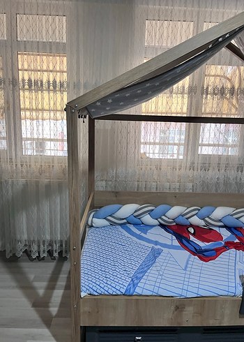 Mavi ve Gri Çocuk Yatak Koruyucu - Görsel 2