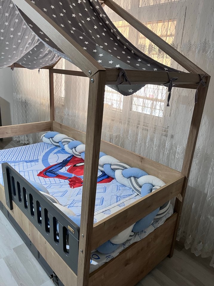 Mavi ve Gri Çocuk Yatak Koruyucu - Görsel 5