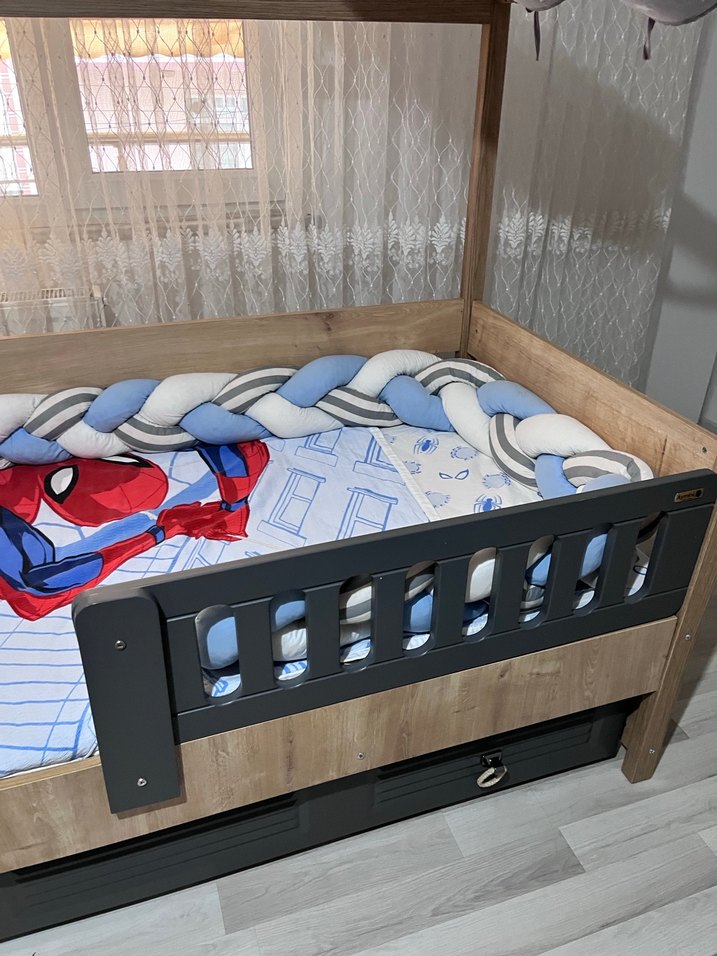 Mavi ve Gri Çocuk Yatak Koruyucu - Görsel 4