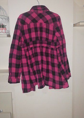 Düğmeli Pembe Kareli Uzun Kollu Çocuk Gömlek - Görsel 2