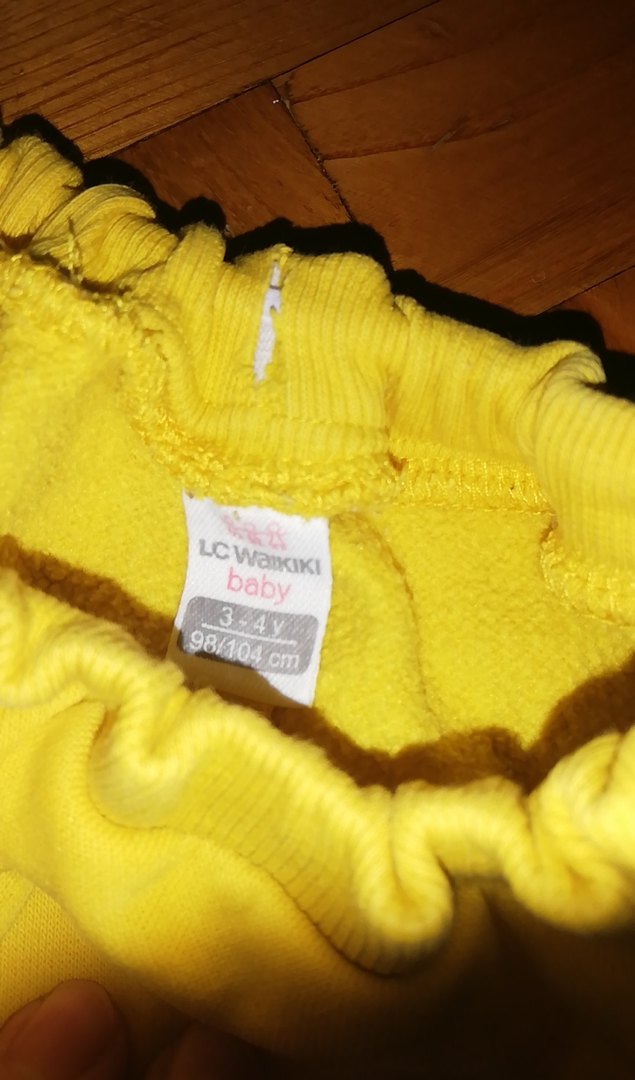 Sarı Rahat Kesim Kız Eşofman Altı - Görsel 3