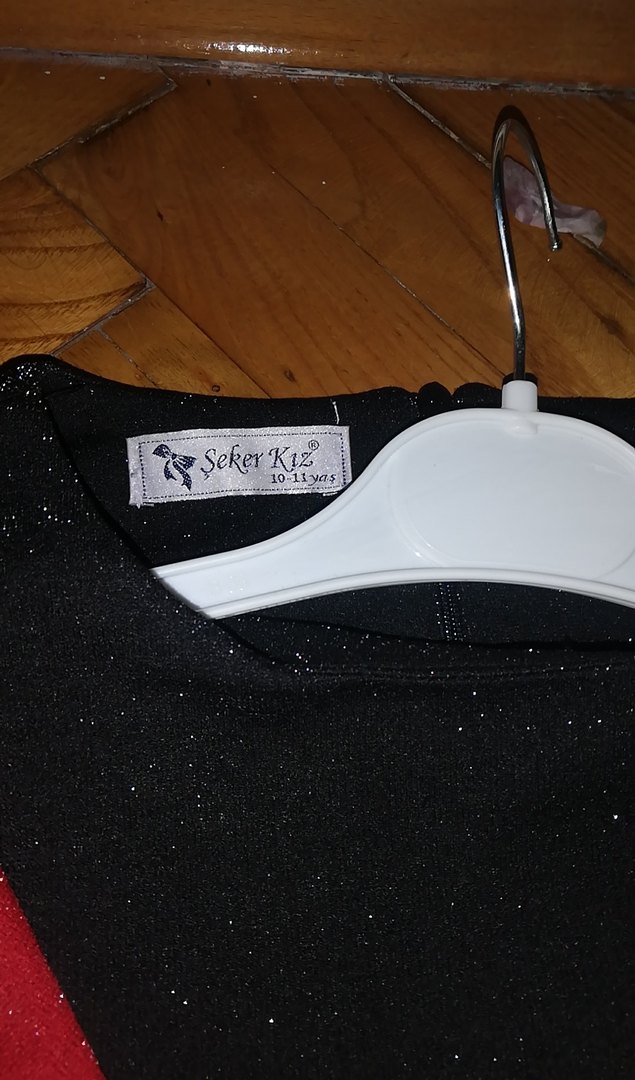 Koyu Kırmızı Uzun Kollu Kız Çocuk Abiye Elbise - Görsel 3