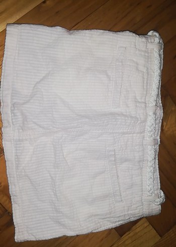 Beyaz Keten Kemerli Kız Eteği - Görsel 2