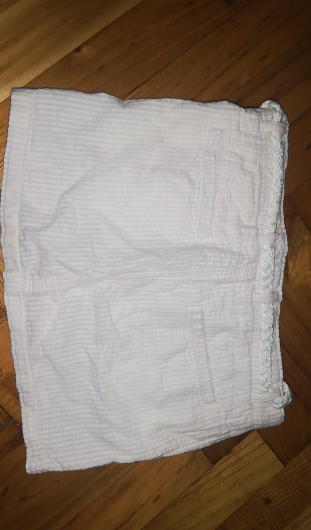 Beyaz Keten Kemerli Kız Eteği - Görsel 2