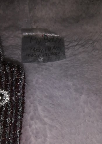 Uzun Kollu Mor Örgü Bebek Kız Takımı - Görsel 3