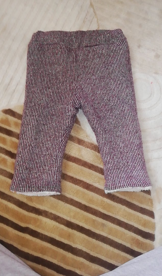 Uzun Kollu Mor Örgü Bebek Kız Takımı - Görsel 4