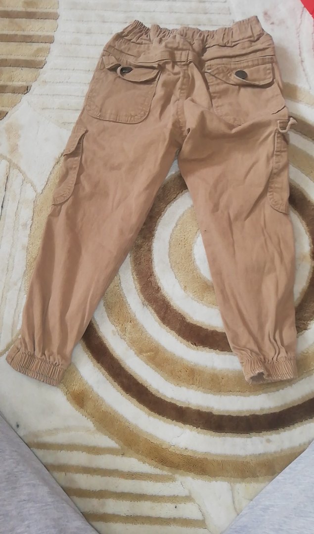 Bej Düğmeli Rahat Kesim Erkek Çocuk Pantolon - Görsel 2