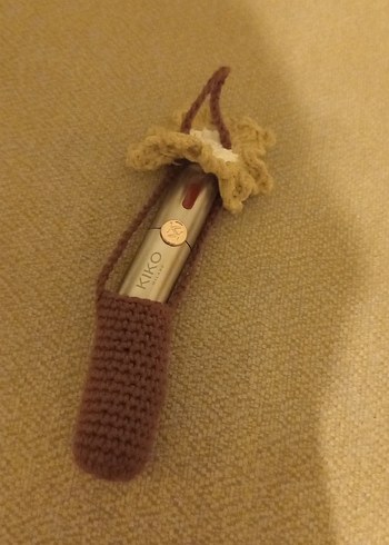 Püsküllü Bej Bohem Anahtarlık/ Ruj Çantası - Görsel 2