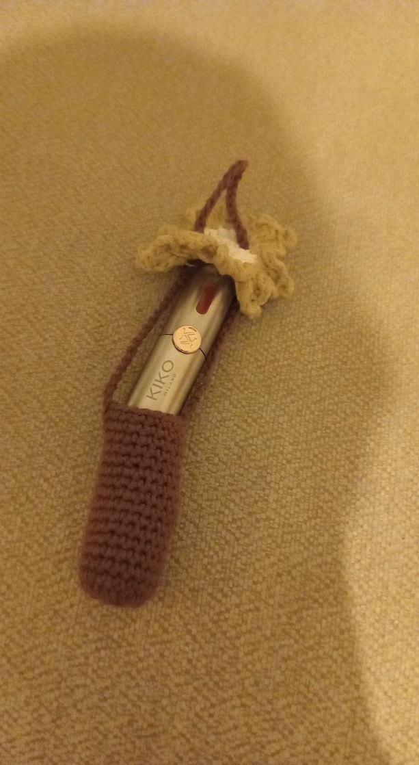 Püsküllü Bej Bohem Anahtarlık/ Ruj Çantası - Görsel 2