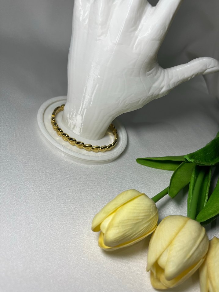 Beyaz Zincir Detaylı Kadın El Zinciri - Görsel 2