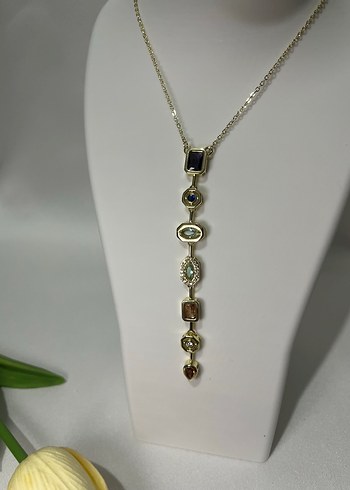 Zincir Detaylı Uzun Altın Kolye - Görsel 3