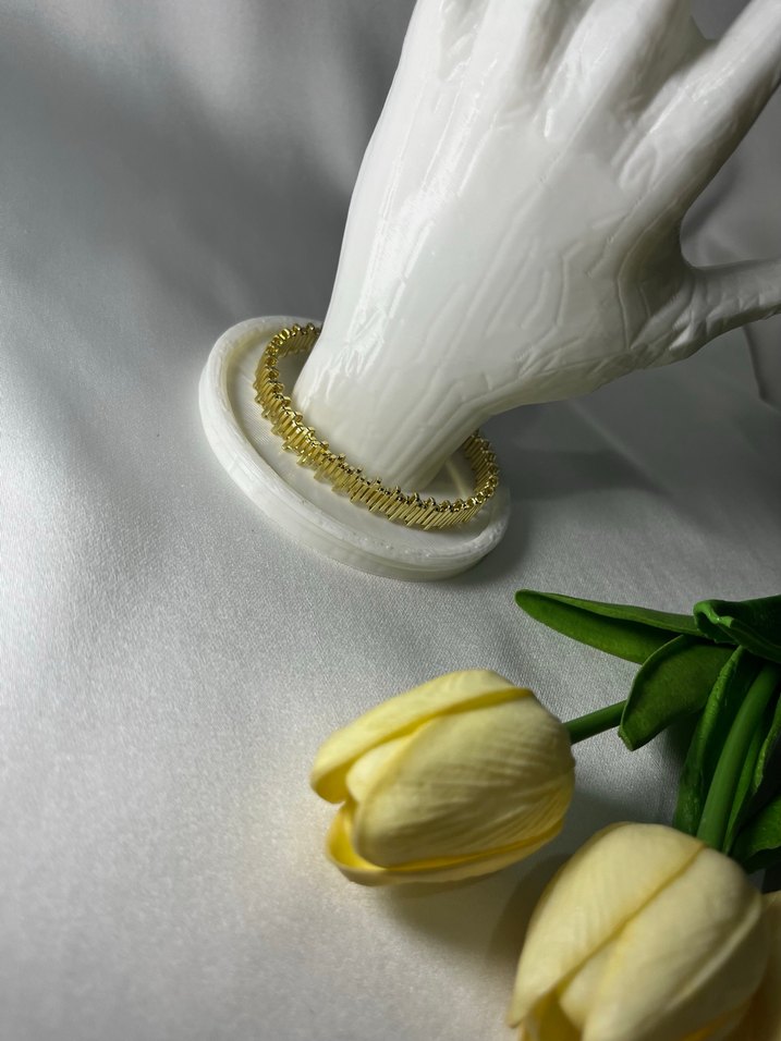 Zincir Detaylı Modern Beyaz Kadın Bileklik - Görsel 2