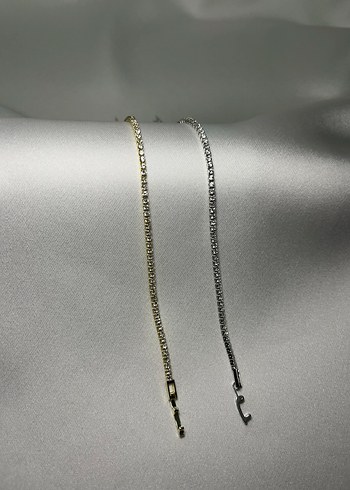 Zincir Detaylı Minimalist Gri Bileklik - Görsel 3