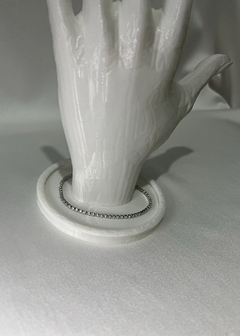 Zincir Detaylı Minimalist Gri Bileklik - Görsel 2