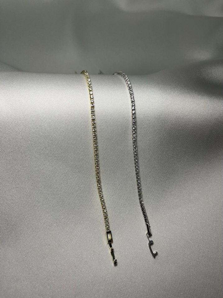 Zincir Detaylı Minimalist Gri Bileklik - Görsel 3