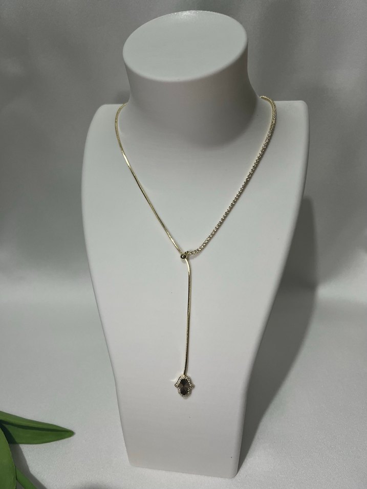 Altın Renk Zincir Detaylı Mini Kolye - Görsel 3