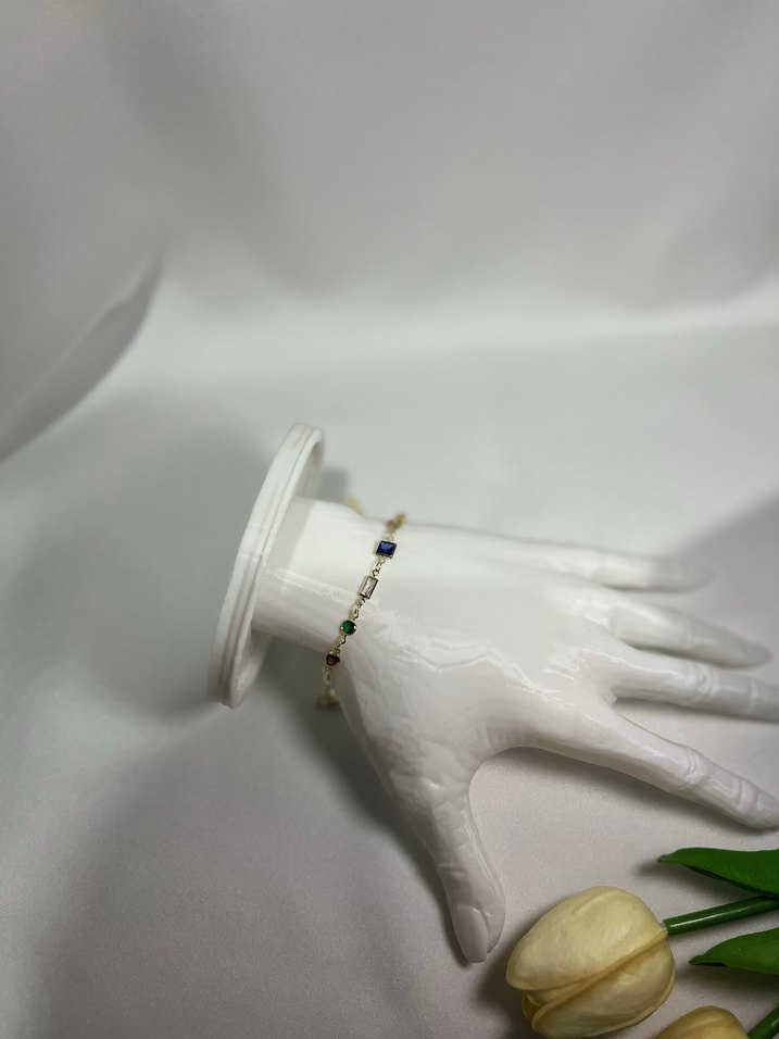 Renkli Zincir Detaylı Bohem Bileklik - Görsel 3