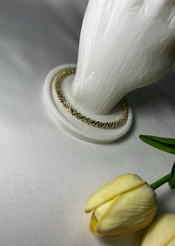 Beyaz Boncuklu Çiçek Desenli Kadın Bileklik - Görsel 2