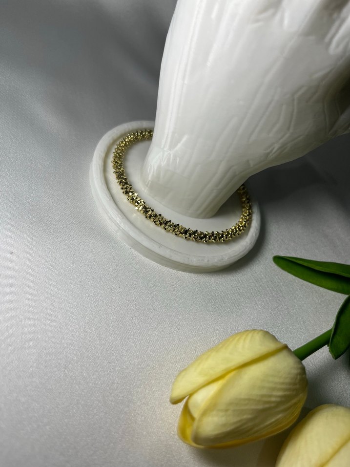 Beyaz Boncuklu Çiçek Desenli Kadın Bileklik - Görsel 2