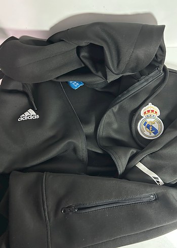 Erkek Siyah Adidas Real Madrid Eşofman Üstü - Görsel 2