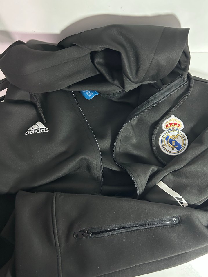 Erkek Siyah Adidas Real Madrid Eşofman Üstü - Görsel 2