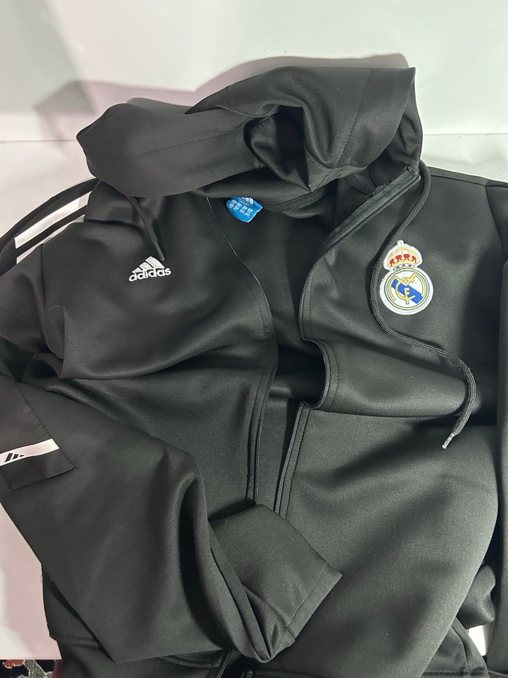 Erkek Siyah Adidas Real Madrid Eşofman Üstü - Görsel 4