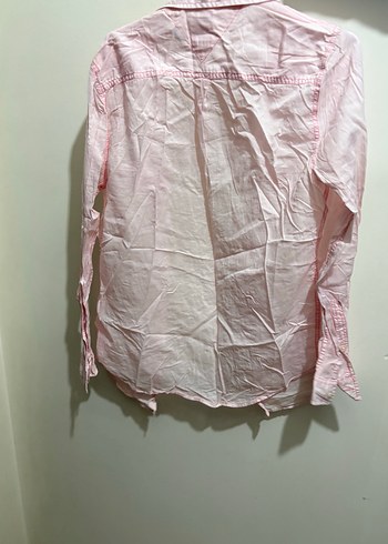 Pembe Kolsuz Keten Gömlek - Görsel 3