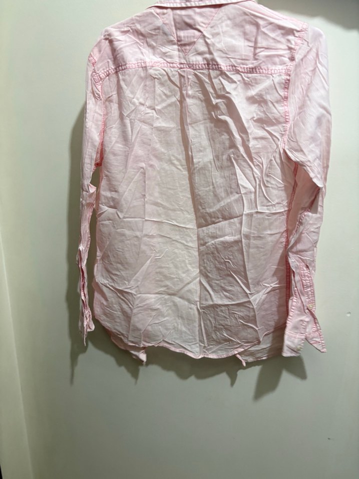 Pembe Kolsuz Keten Gömlek - Görsel 3