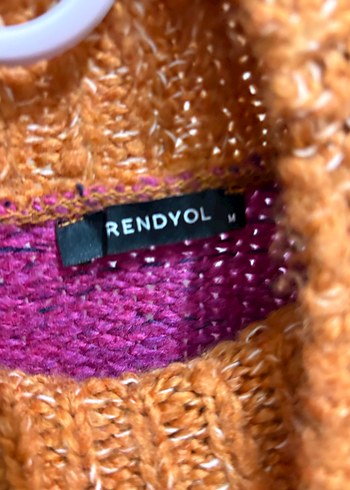 Çok Renkli Örgü Bohem Kadın Kazak - Görsel 2