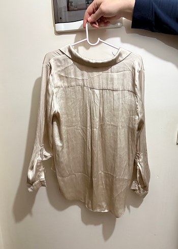 Bej Uzun Kollu Keten Gömlek - Görsel 2