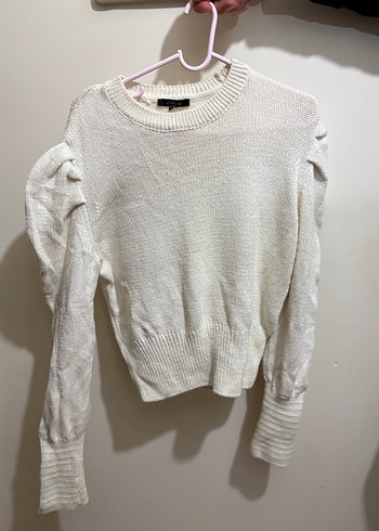 Uzun Kollu Gri Triko Kadın Kazak - Görsel 2