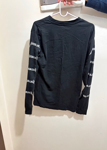 Metallica Baskılı Siyah Rock Punk Uzun Kollu Tişört - Görsel 2