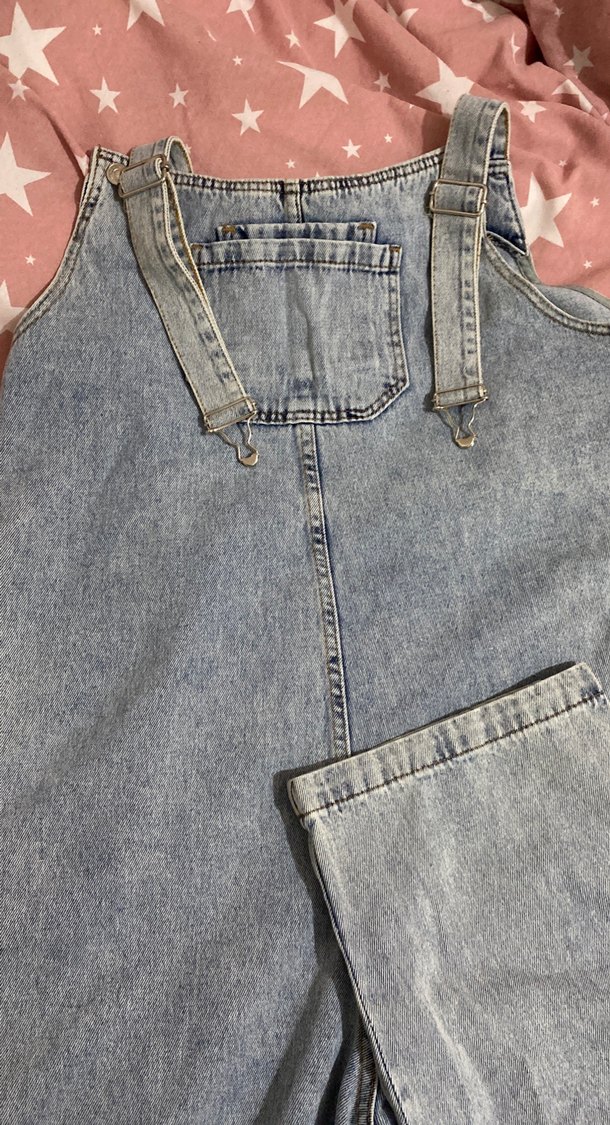 Kadın Gri Mavi Kot Askılı Tulum - Görsel 2