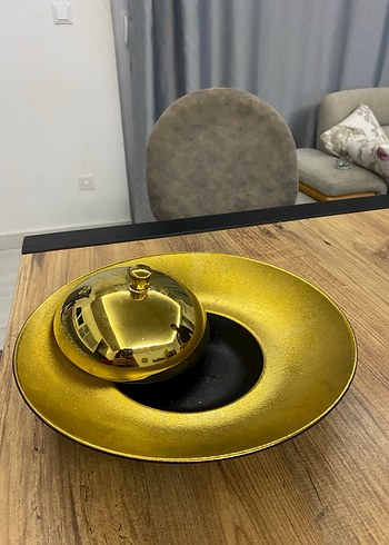 Parlak Altın Kapaklı Servis Tabağı - Görsel 4