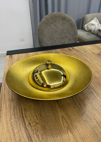 Parlak Altın Kapaklı Servis Tabağı - Görsel 3