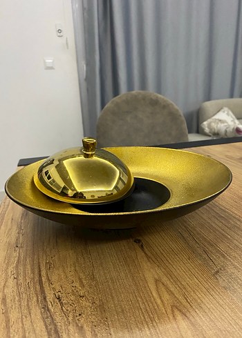 Parlak Altın Kapaklı Servis Tabağı - Görsel 2